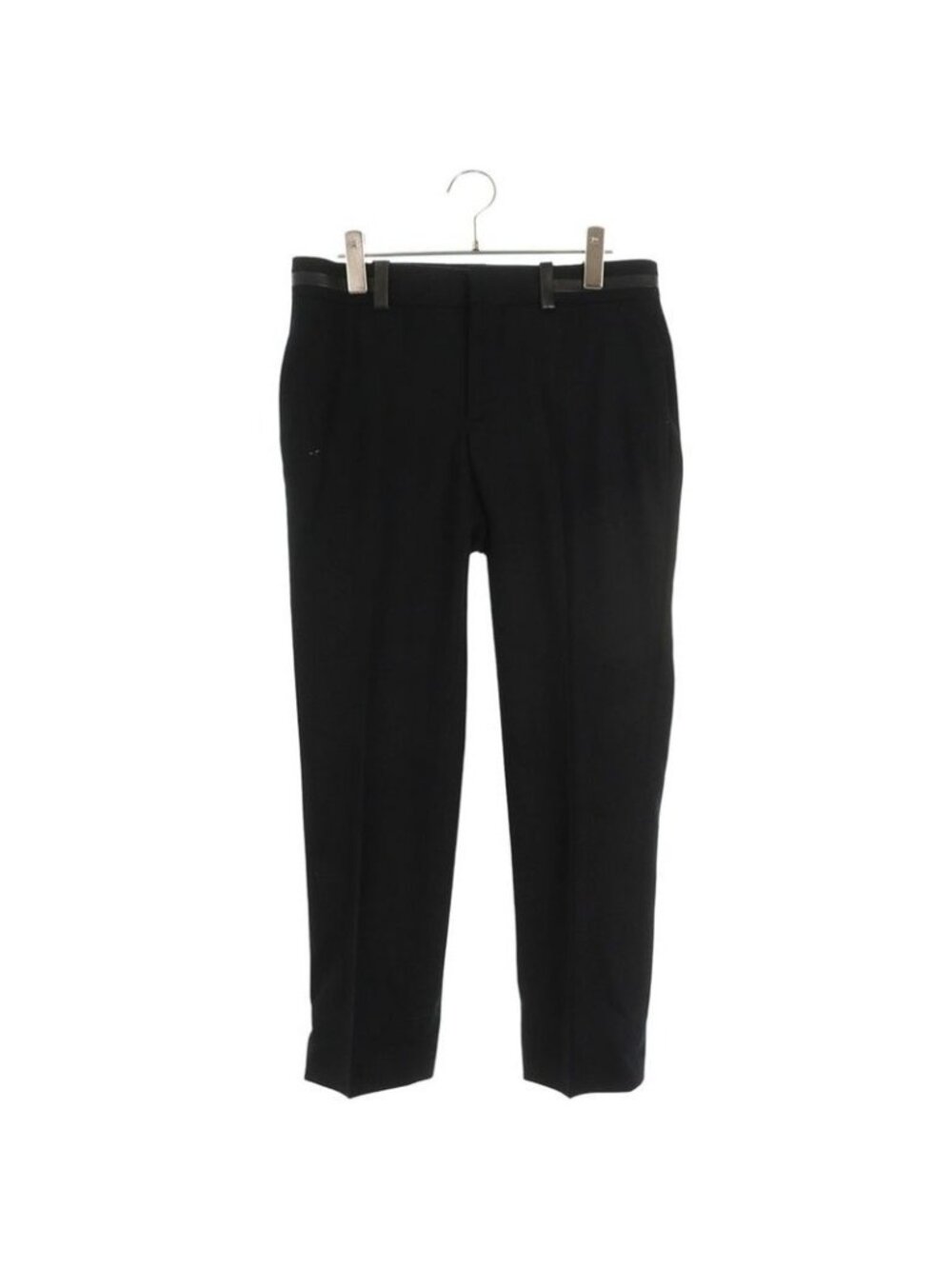 Hermes Leather Trim Wool Long Pants 38